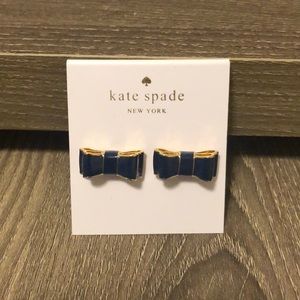 NWT Kate Spade baby and gold bow earrings!